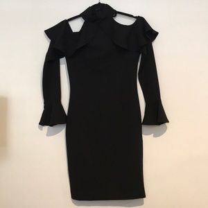 Selfie Leslie long sleeve cut out shoulder dress